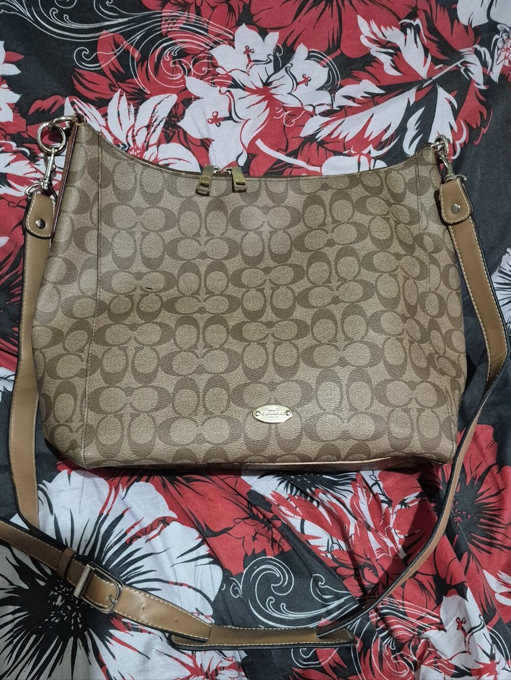 Coach Tan Signature Canvas Crossbody Bag